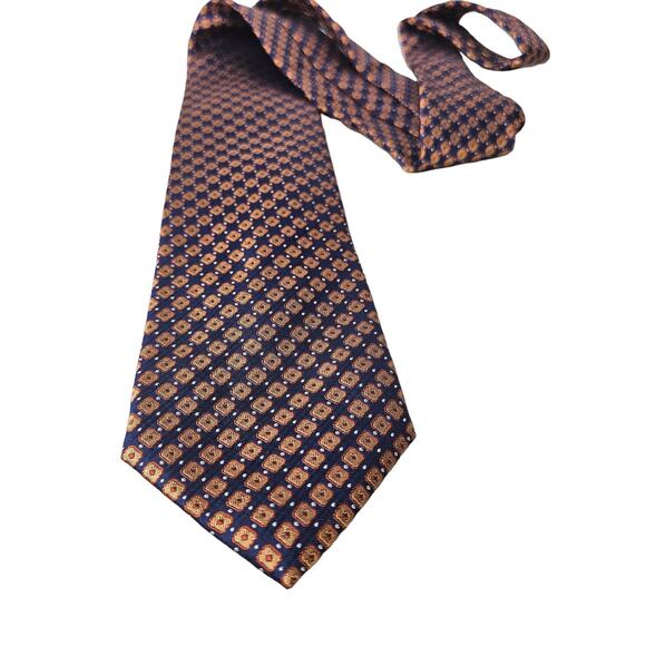 Countess Mara Men's Silk Necktie Geometric Print Career Business Casual Office - Picture 1 of 9